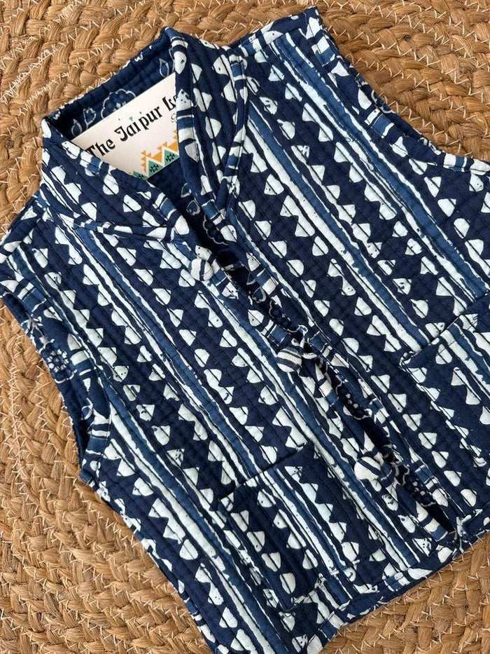 Kids??Indigo Boota Reversible Quilted Jacket
