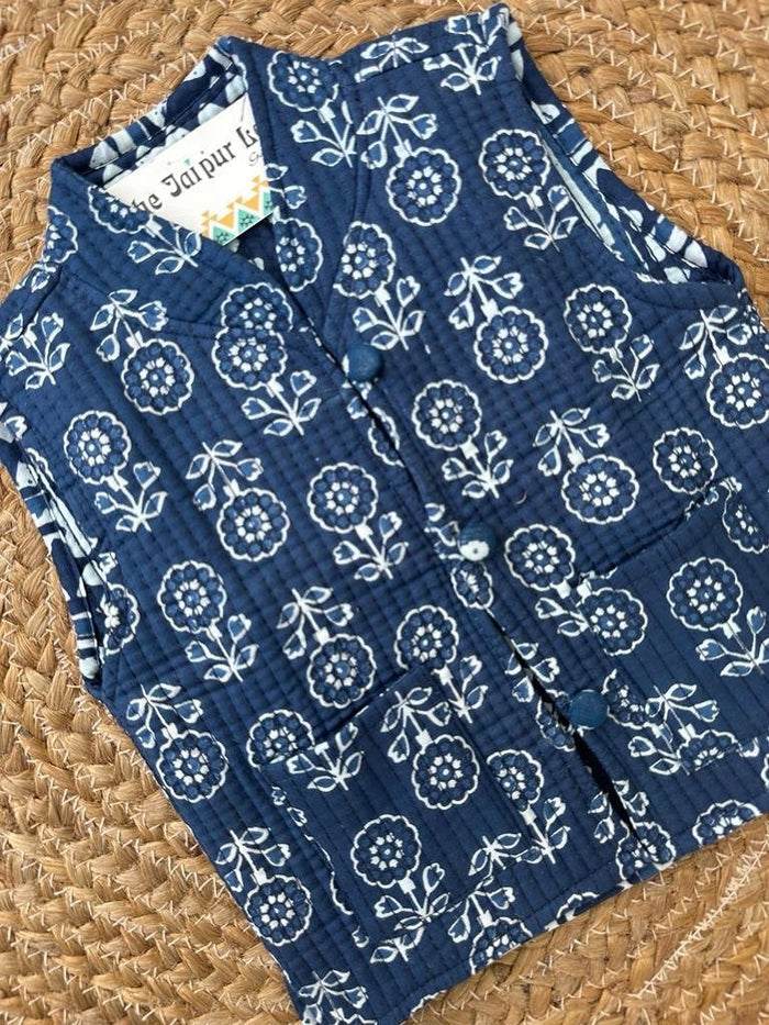 Kids??Indigo Boota Reversible Quilted Jacket