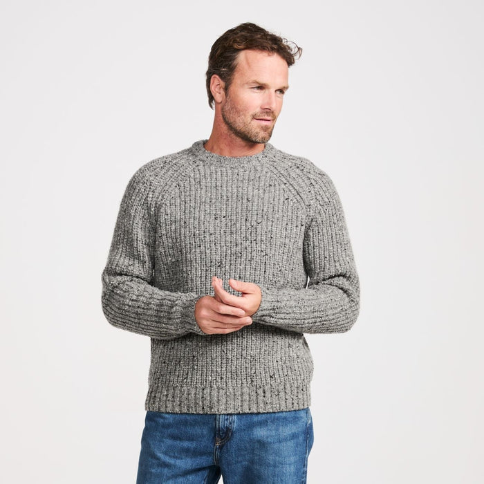 Killykeen Mens Fisherman Ribbed Grey Crew Sweater