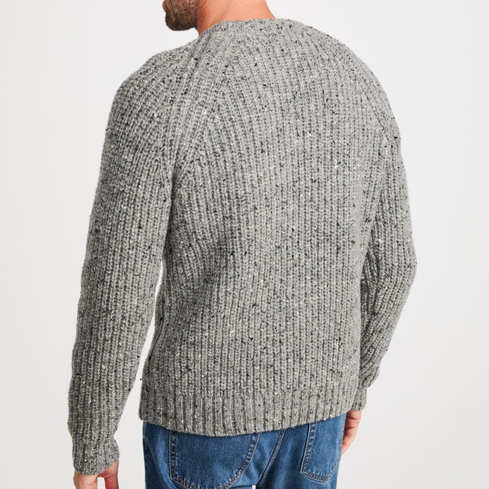 Killykeen Mens Fisherman Ribbed Grey Crew Sweater