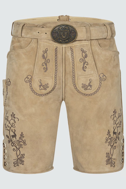 Kruger Men's Lederhosen "Milian" with belt - Light Brown