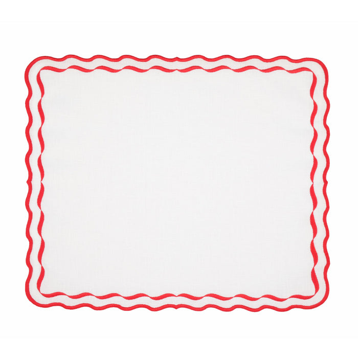 Lace Red Placemat, Set of 4