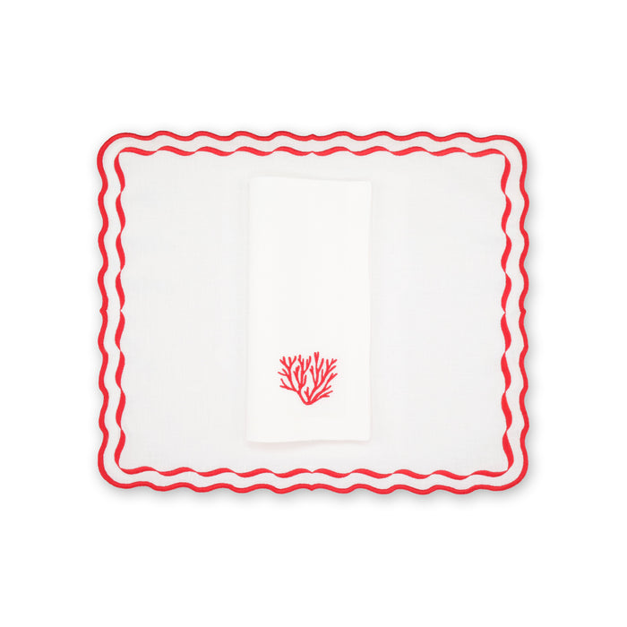 Lace Red Placemat, Set of 4