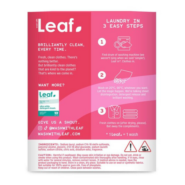 Leaf Non-Bio Detergent Sheets 50 Pack