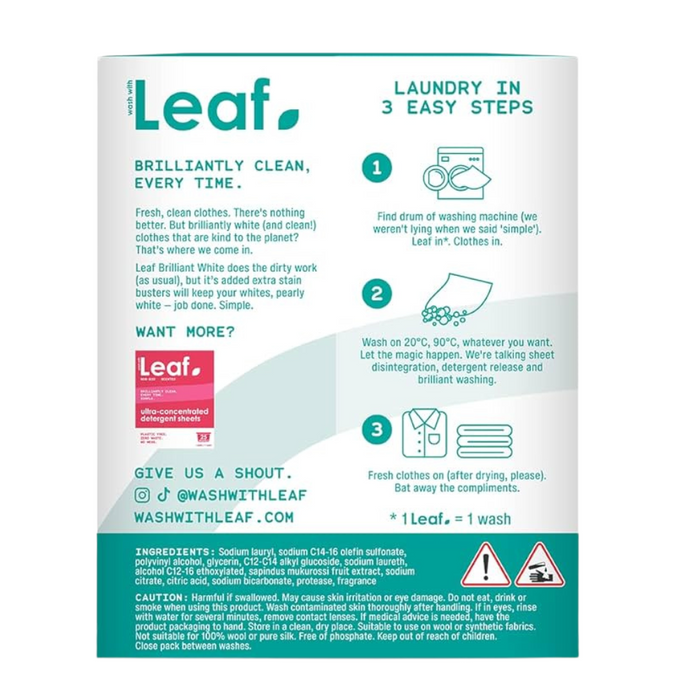 Leaf White Detergent Sheets 50 Pack