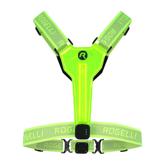 Rogelli Led-Vest USB verlichting hardlopen fluor achterkant.