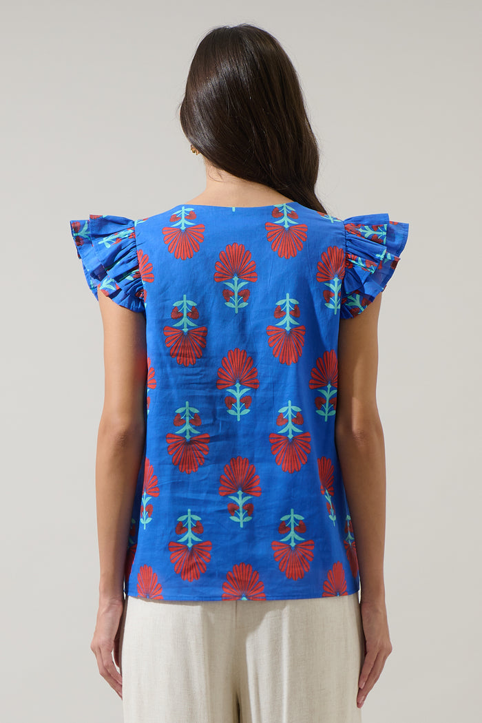 Lucinda Floral Seni Ruffle Top