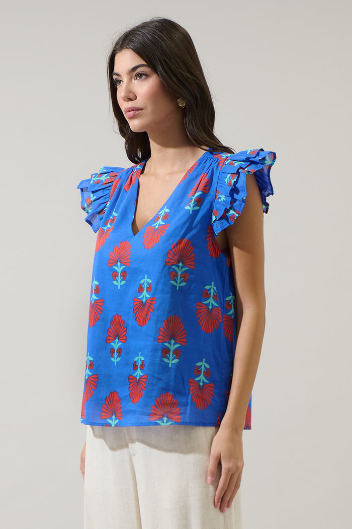 Lucinda Floral Seni Ruffle Top