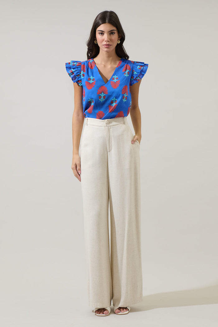 Lucinda Floral Seni Ruffle Top