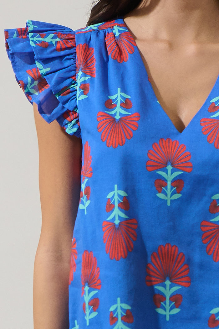 Lucinda Floral Seni Ruffle Top