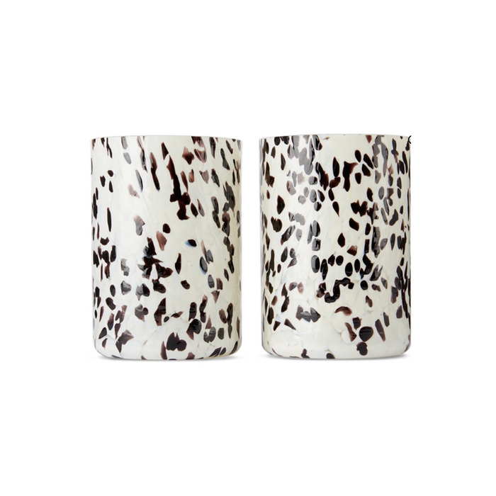 Macchia su Macchia White & Black Glass, Set of 2