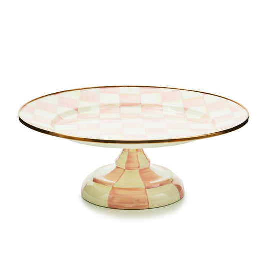 Mackenzie Childs Pedestal Rosy Check Platter