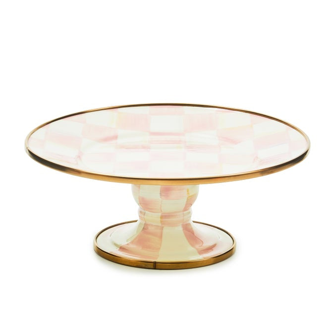 Mackenzie Childs Pedestal Rosy Check Platter