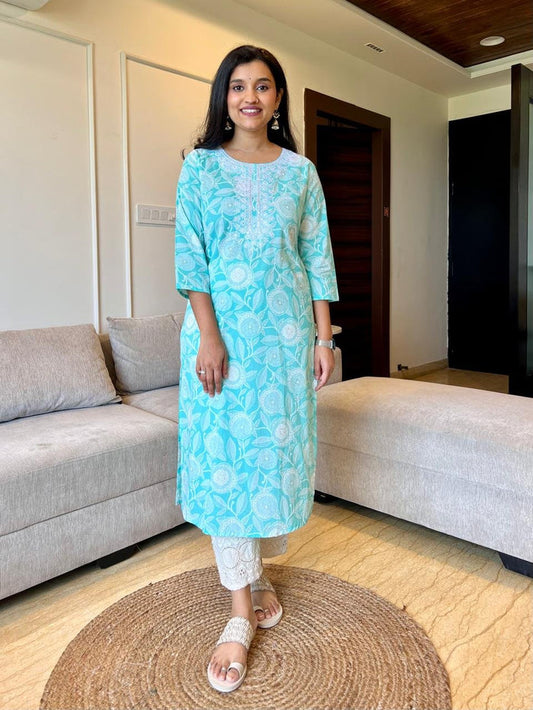 Mahima Threadwork Cotton Kurtas -