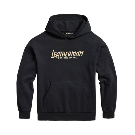 Black Leatherman Blade & Grain hoodie with "Leatherman Tool Group, INC." on the front