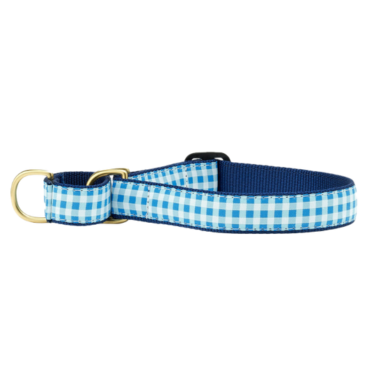 BLUE-GINGHAM-DOG-COLLAR-MARTINGALE-NO-PULL