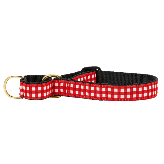 RED-GINGHAM-DOG-COLLAR-MARTINGALE-NO-PULL