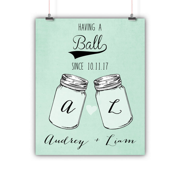 Couples Gift, Boyfriend, Girlfriend, Engagement, Wedding, Mason Jar, Print Framed or Canvas wedding art - INKtropolis