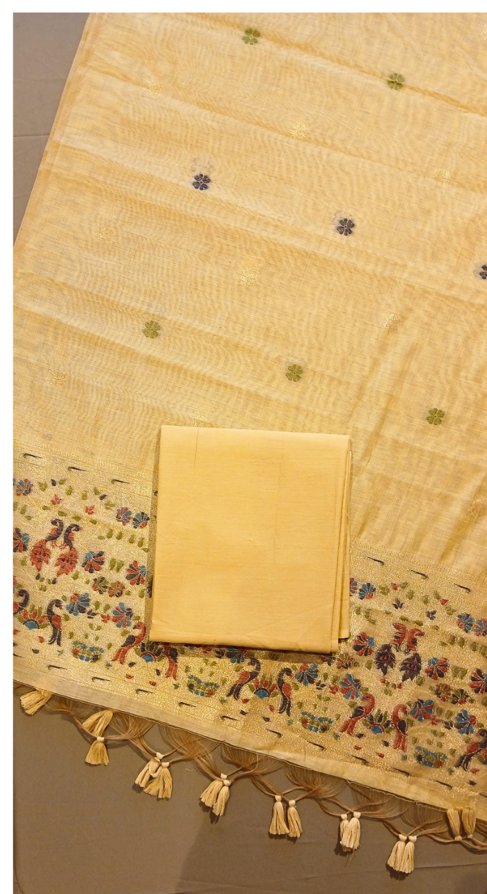Mehr Aabroo Banarasi Cotton Silk Unstitched Suit
