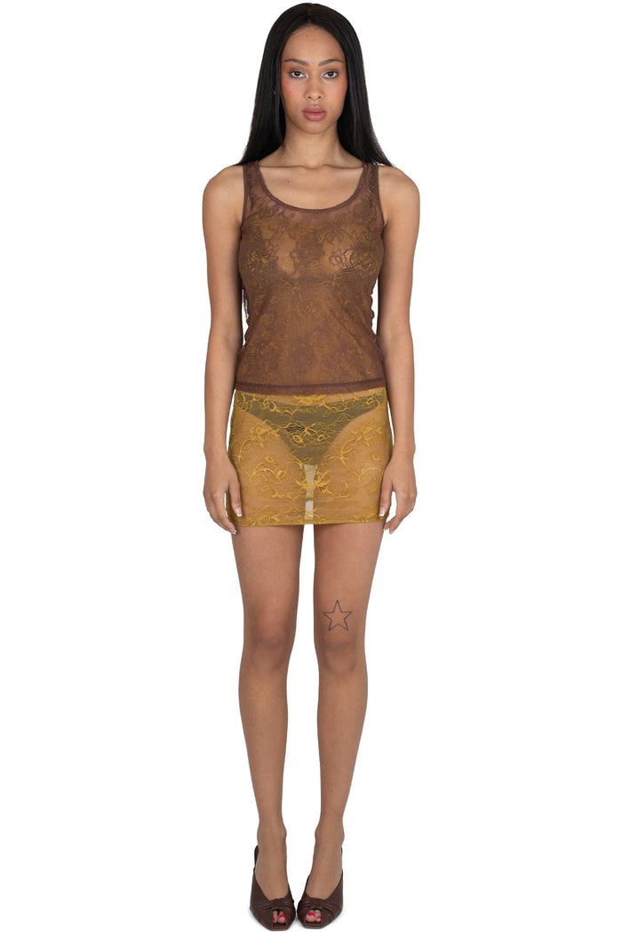 MELODIOUS Jeffrey Campbell Top Brown