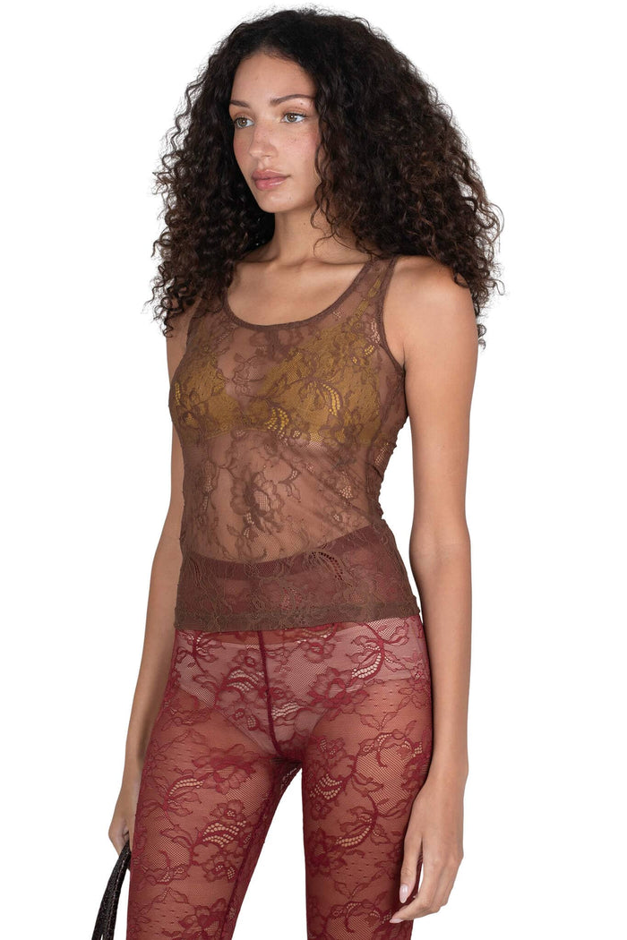 MELODIOUS Jeffrey Campbell Top Brown
