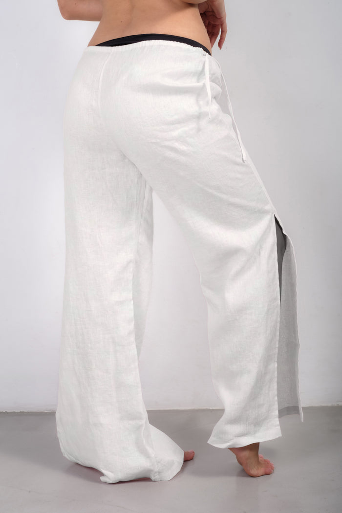 MELTEMI Drawstring Trousers in White