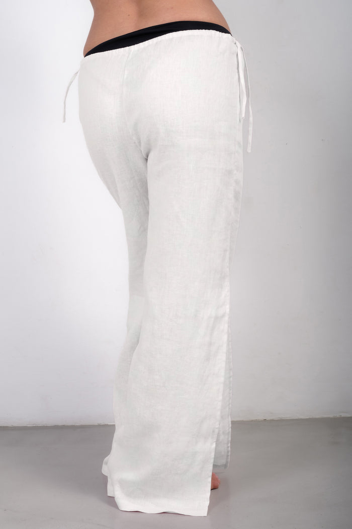 MELTEMI Drawstring Trousers in White