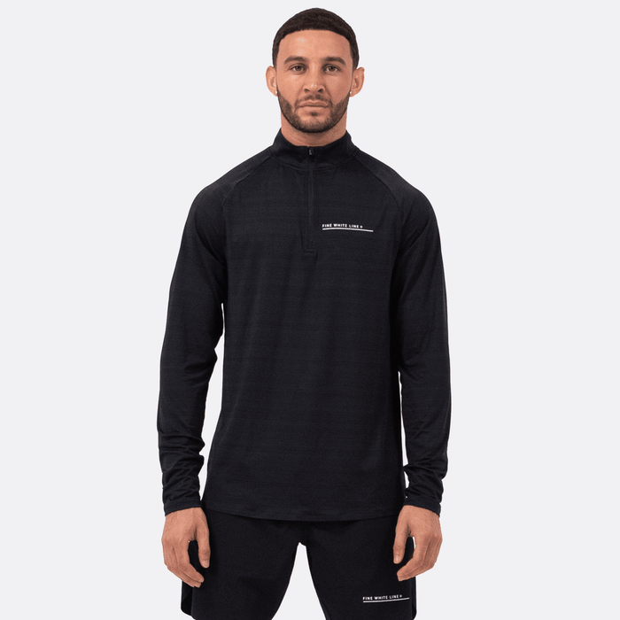 Men's Comet Black 1/4 Zip Jacket - Bascora