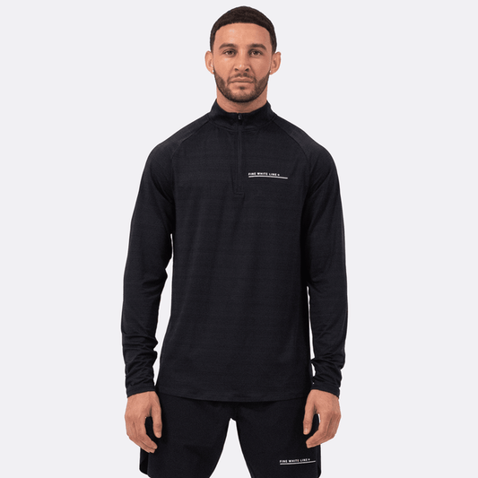 Men's Comet Black 1/4 Zip Jacket - Bascora