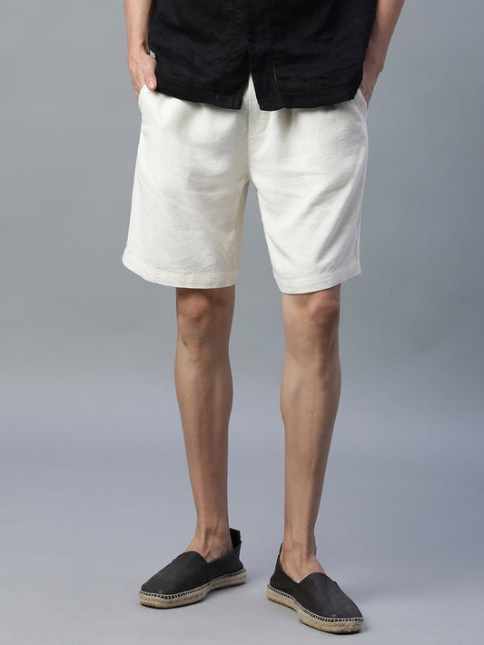 Men's Linen Viscose Tailored Shorts Natural