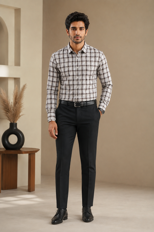 Men's Premium Rich Cotton Checked Formal Shirt