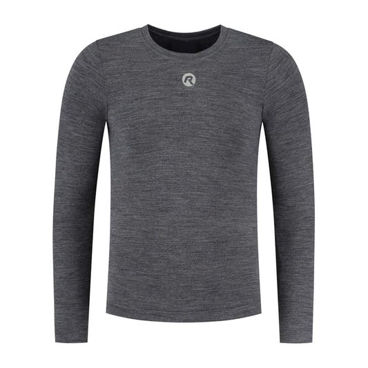 Rogelli Merino ondershirt lange mouwen grijs voorkant.