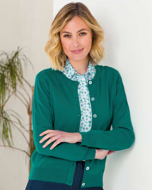 Merino Short Cardigan - Jade - The Classic Boutique