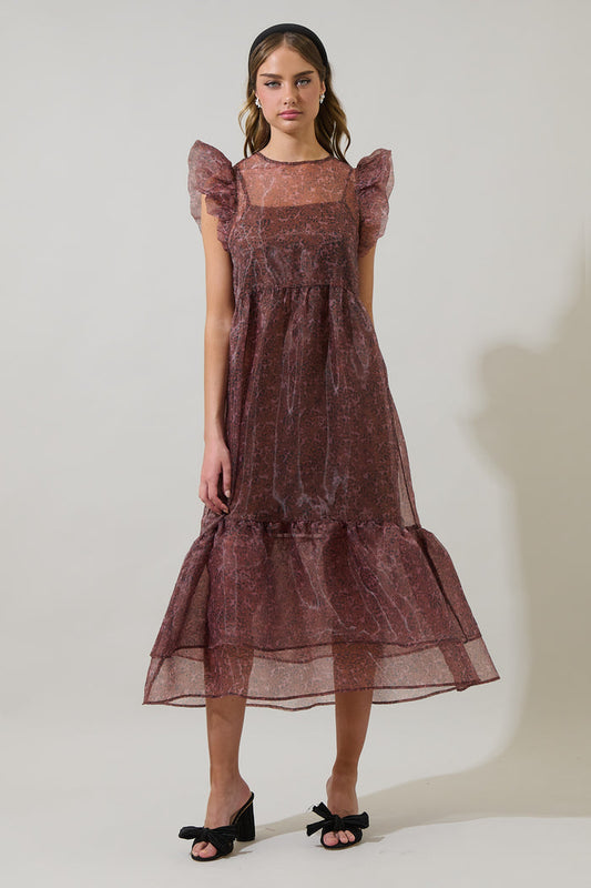 Mey Organza Roice Flutter Midi Dress