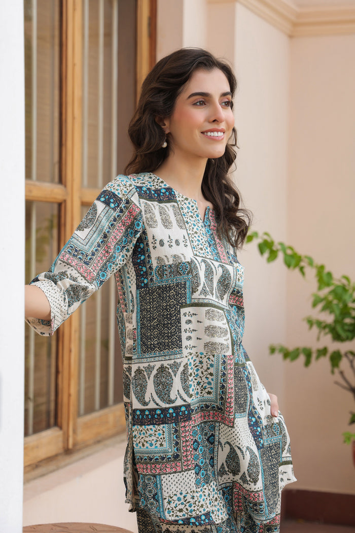 Miniature Metropolis Cotton Flex Palazzo Loungewear Set