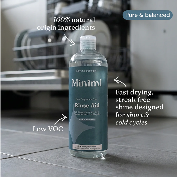 Miniml Dishwasher Rinse Aid Pure Fragrance Free 400ml