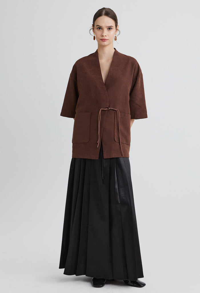 Mirra Oriental V-Neck Kimono Blouse