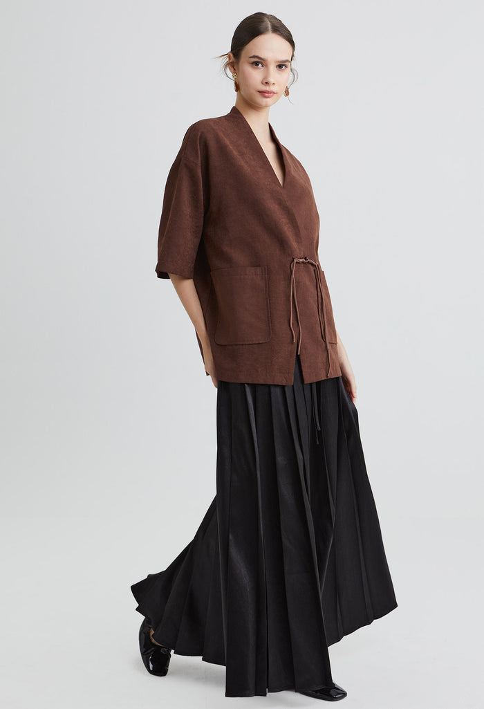 Mirra Oriental V-Neck Kimono Blouse