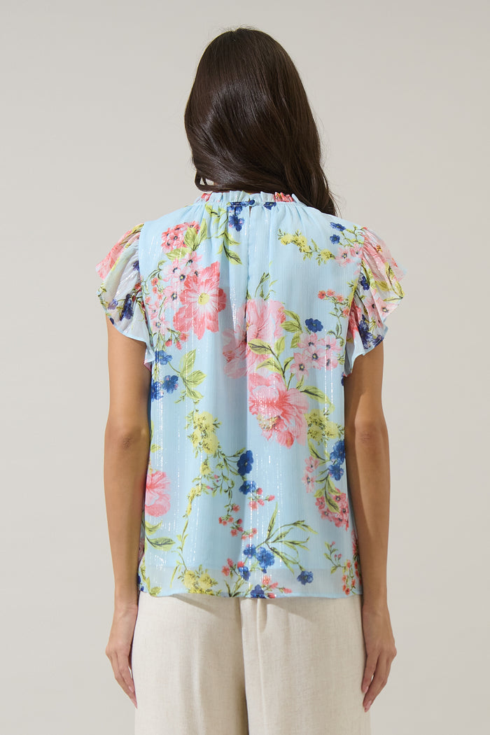 Missa Floral Veda Cap Sleeve Top
