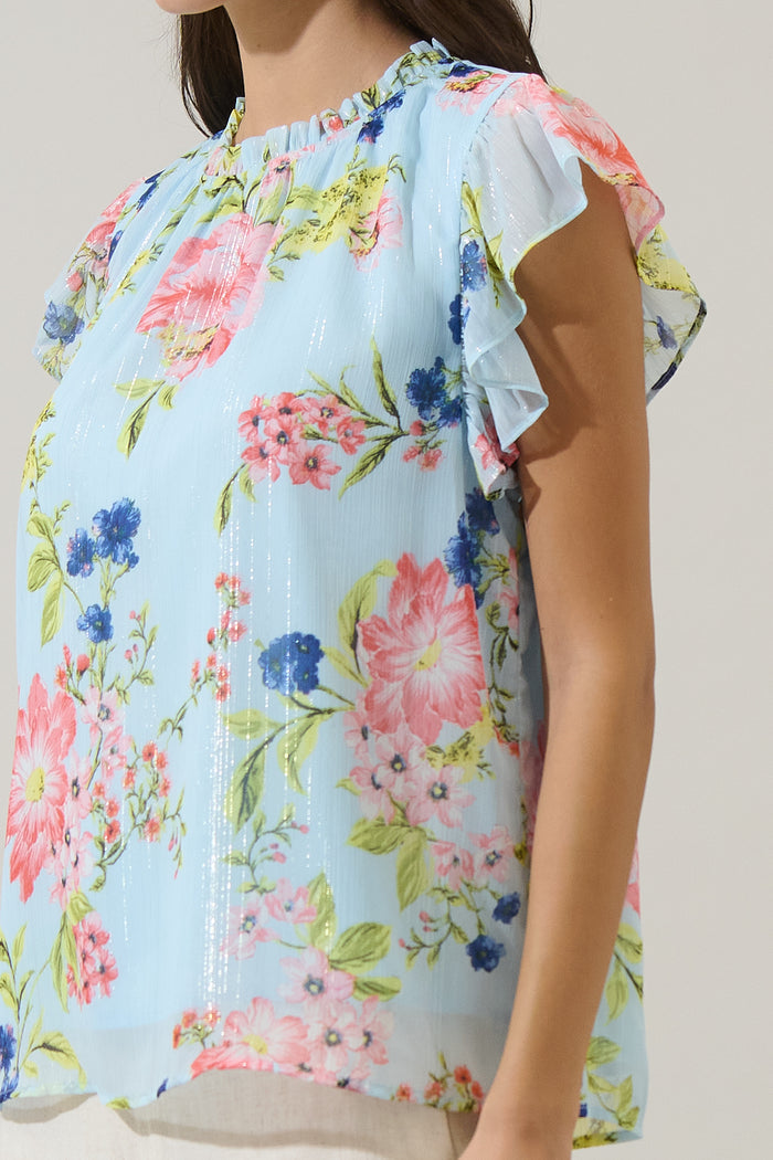 Missa Floral Veda Cap Sleeve Top