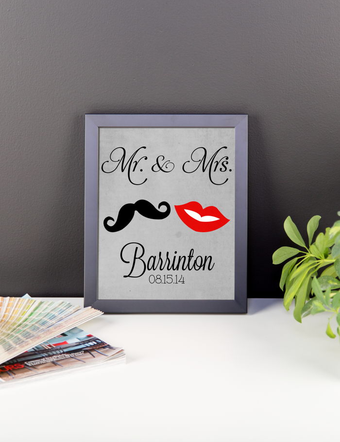 Couples Gift, Boyfriend, Girlfriend, Engagement, Wedding, Mr and Mrs Last Name, Poster, Print Framed or Canvas wedding art - INKtropolis