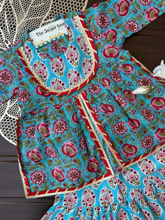 Mughal Bel Front Slit Sharara Set