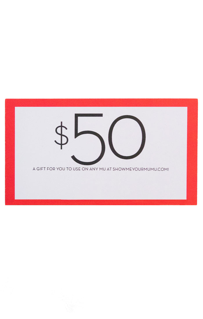 Mumu Gift Card ~ $50