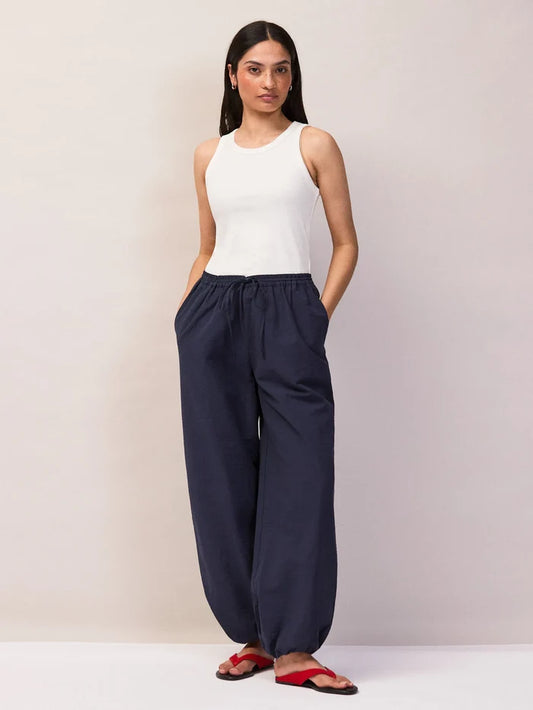 Navy Balloon Trousers