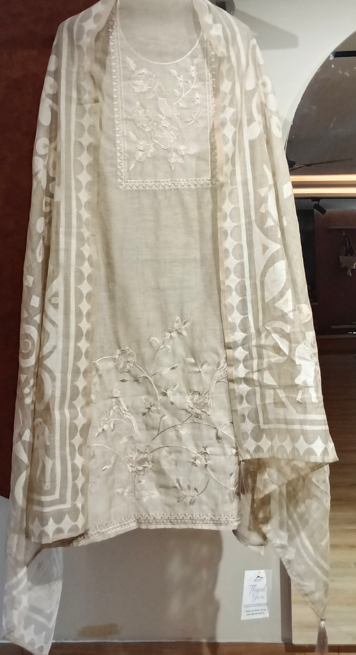 Nazakat Aura Chanderi Semi - Stitch Cotton Suit