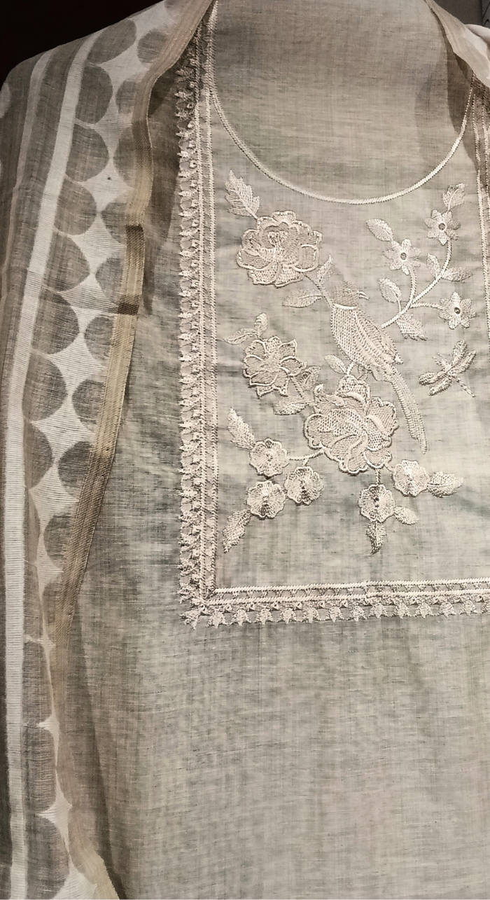 Nazakat Aura Chanderi Semi - Stitch Cotton Suit