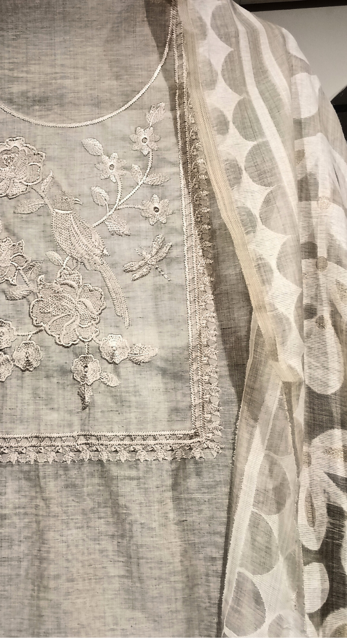Nazakat Aura Chanderi Semi - Stitch Cotton Suit