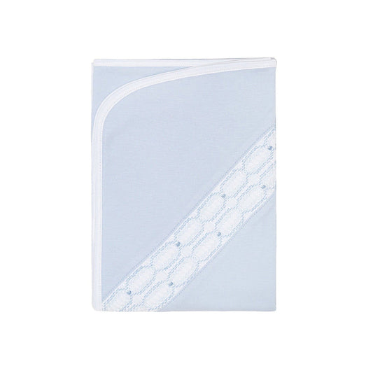 Nellapima - Signature Smocked Boys Receiving Blanket – Blue
