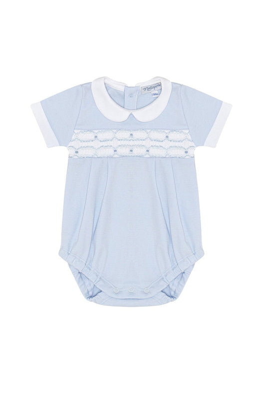 Nellapima Signature Smocked Boys Bubble – Blue