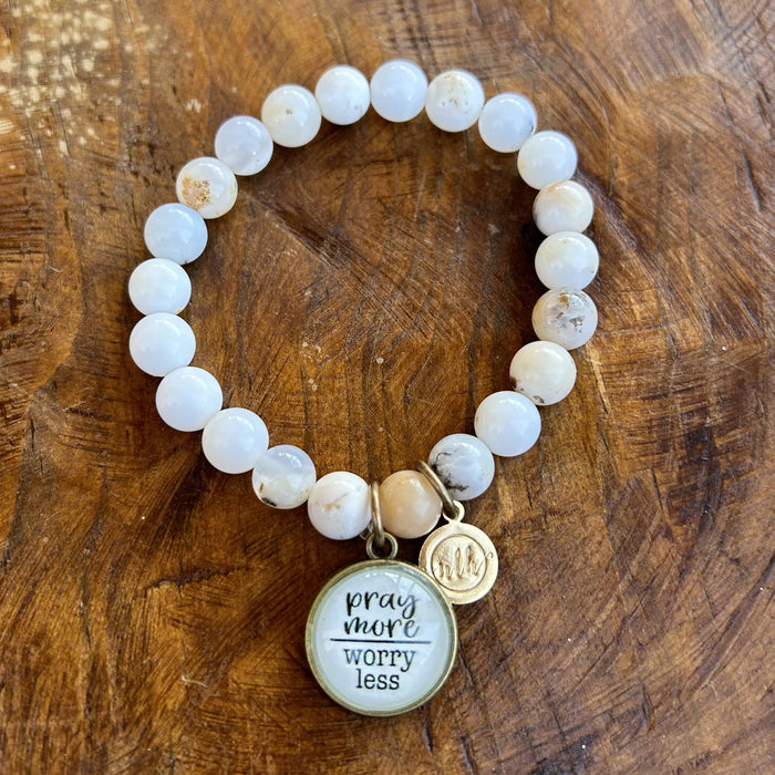 Pray More Worry Less (Creamy White Shades Beads)